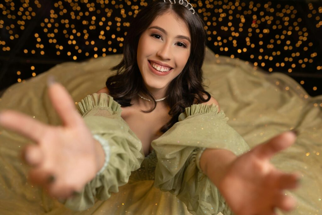 xv años vestido esmeralda