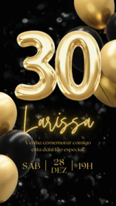 Convite de Aniversário Feminino Luxo em Vídeo