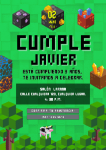 Invitación Virtual Cumpleaños Infantil Temática de Videojuegos