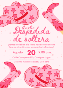Invitación despedida de soltera moderno rosa
